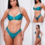 Biquini Calcinha Slip Passante e Tecido Metalizado Fuzzuê Tentação Lx 505006